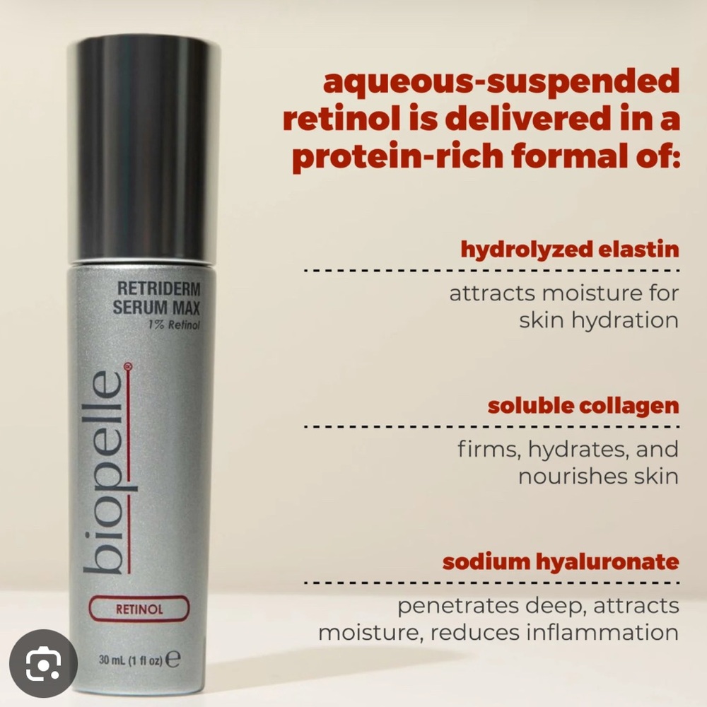 Retinol Serum Biopelle Retriderm Serum Max 1% Retinol 30 ml
/ 1 fl
Oz new in box